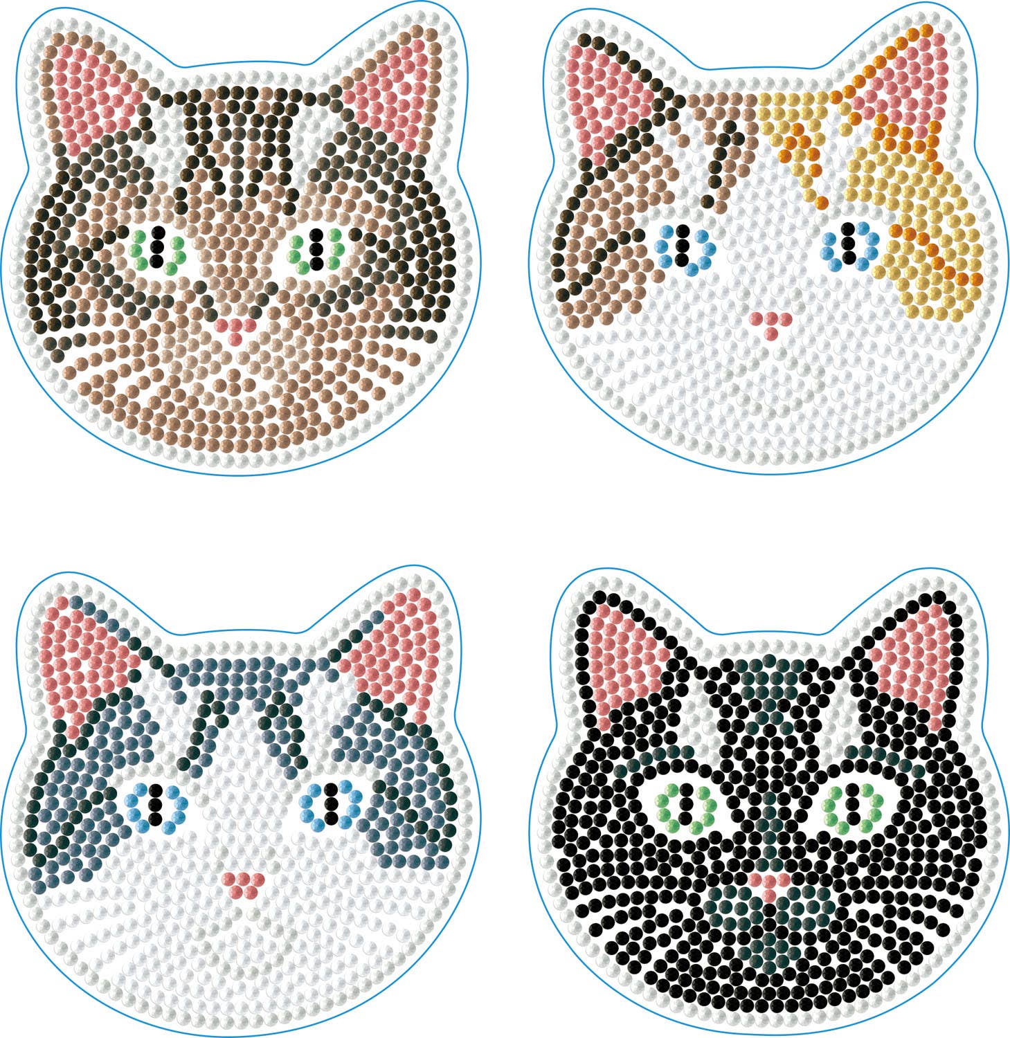 DIAMOND DOTZ® - Wholesale DIY Craft Kit - Coasters - Cats1