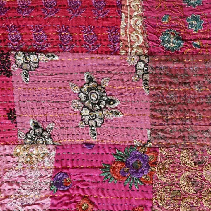 GYPSY STUDIO - Wholesale Quilt - Handmade Cotton Kantha Quilts Bohemian Khambadiya Reversible1