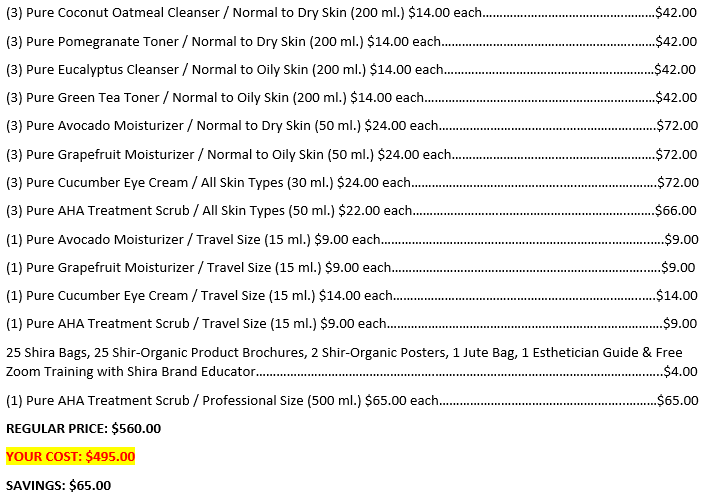 Shira Esthetics - Vente Ensemble/coffret de soins du visage - Paquet Shir-Argent Bio1