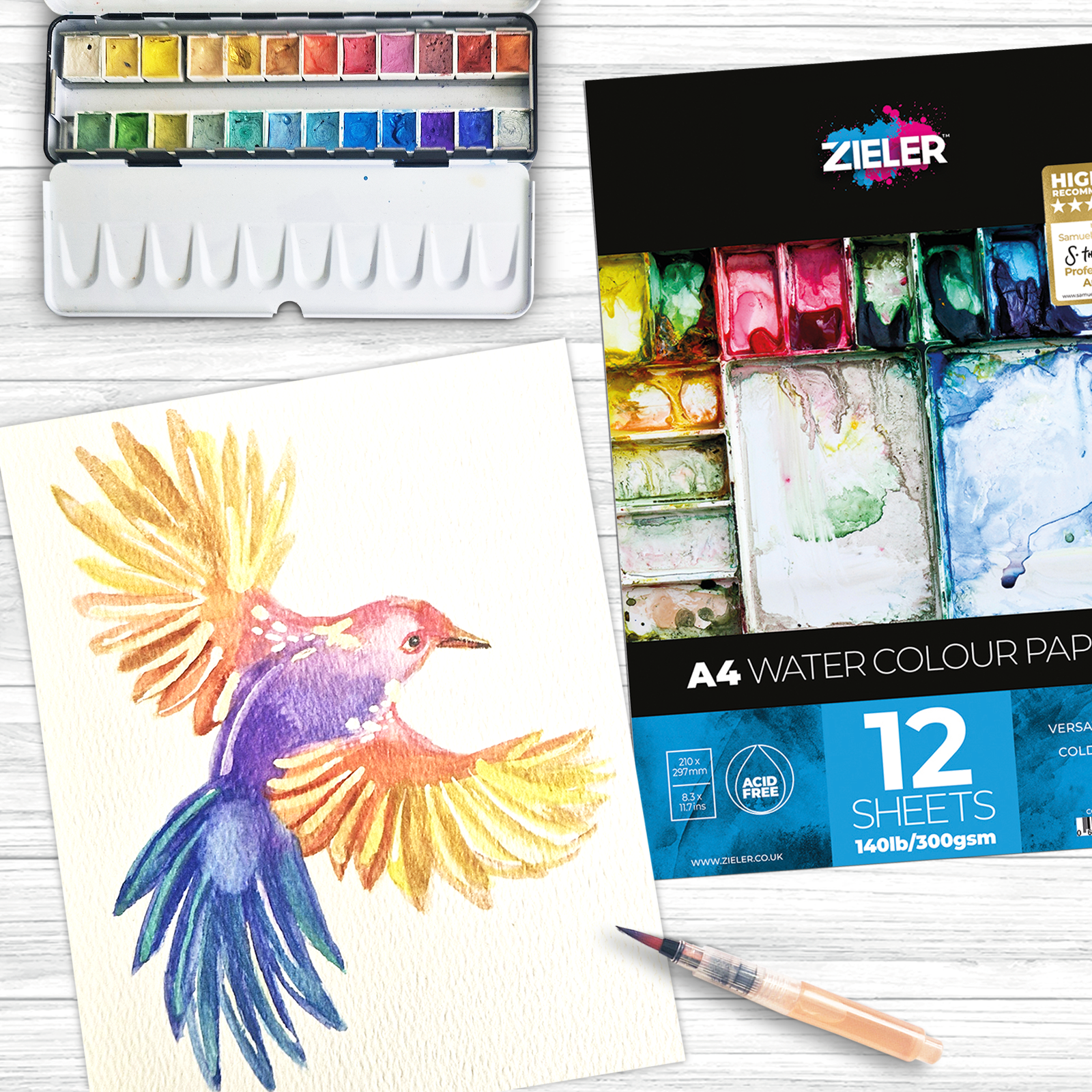 Zieler - Wholesale Sketchbook/sketchpad - A4 Watercolour Paper Gummed Pad2