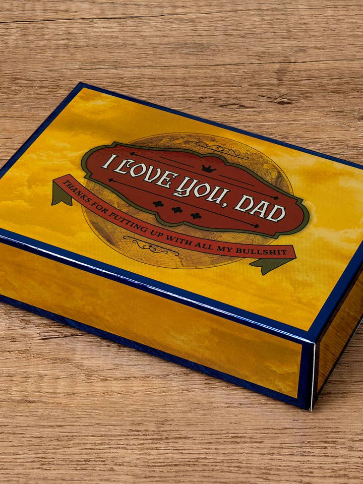 I Love You, Dad Tea Towel Gift Box for wholesale by Bad Grandma Designs