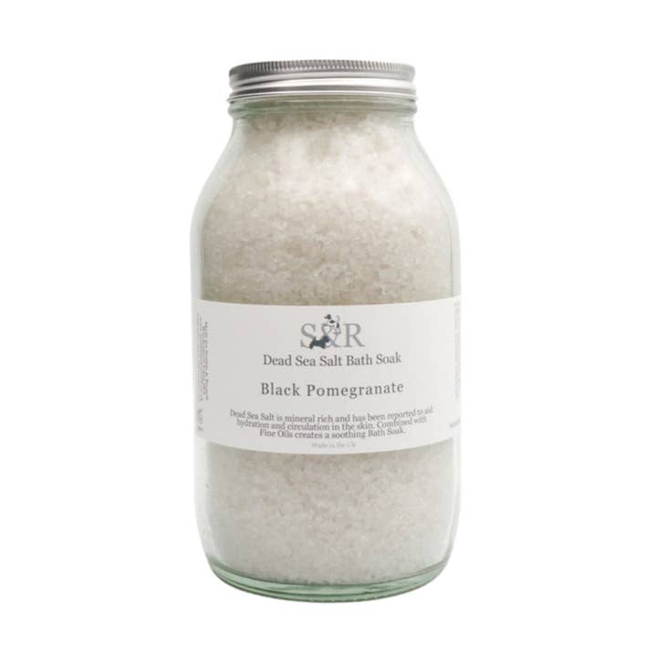 600g Badesalz aus schwarzem Granatapfel für den Großhandel von Scottie & Russell