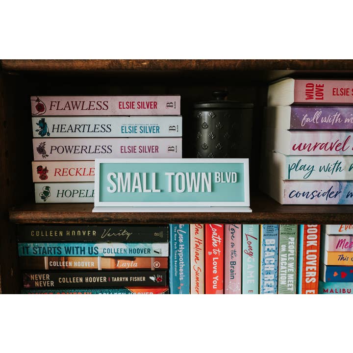 The Bookish Bird Co. - Wholesale Sign - Small Town Blvd Acrylic Shelf Sign w/ Stand