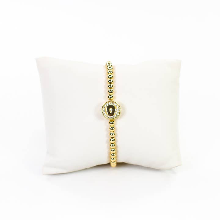 Savvy Bling - Wholesale Beaded Bracelet - Initial Simulated Diamond Bracelet14