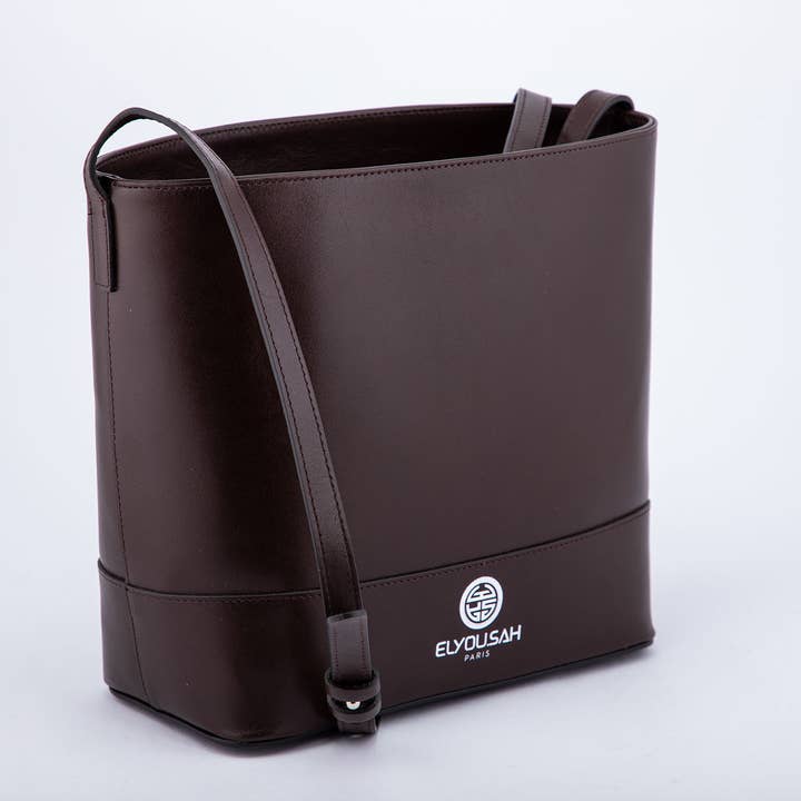Elyousah Paris ,société SAROU – wholesale Bärkasse - Dam – LYS bucketväska i fullnarvat kalvskinn (brun)1
