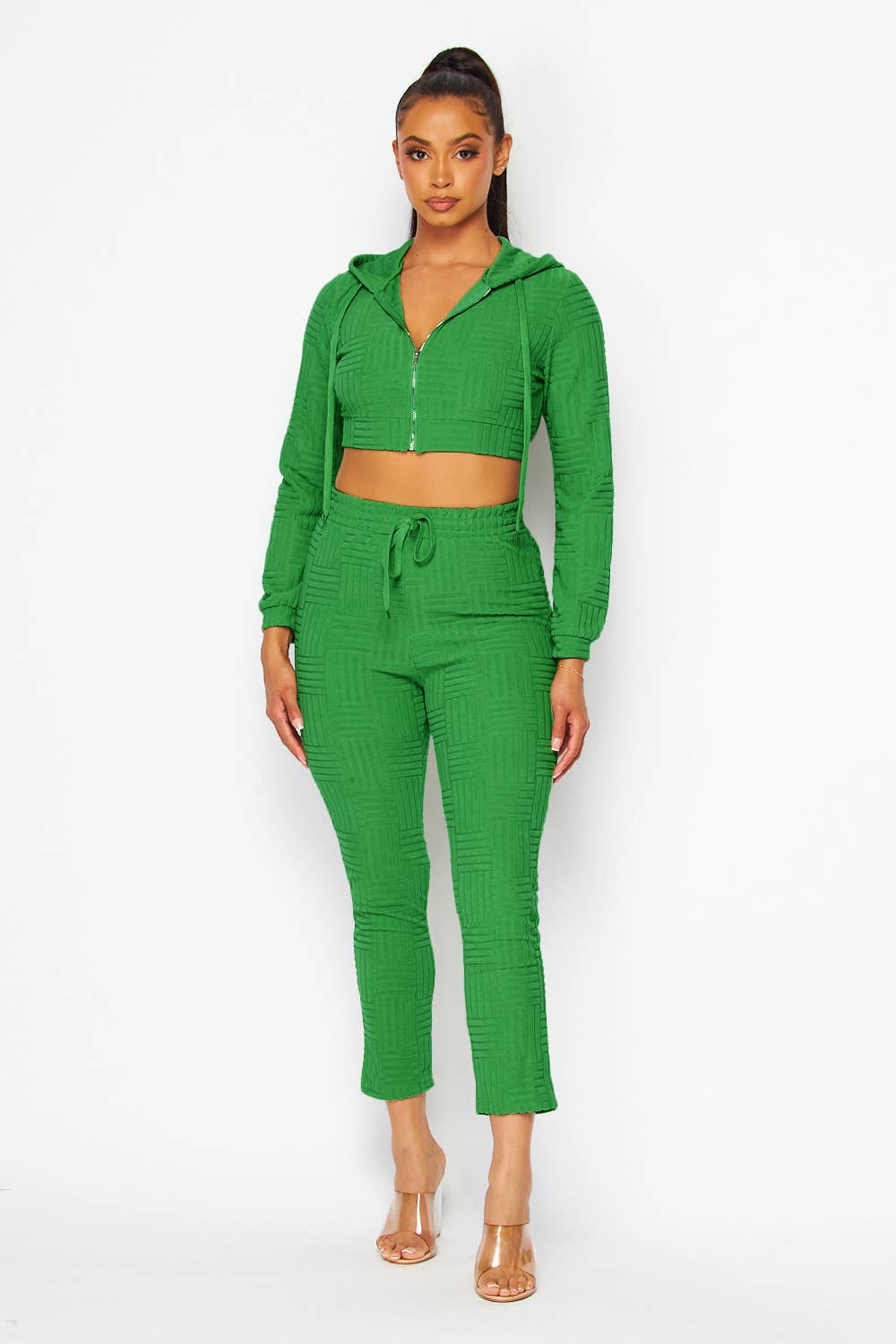 5besties inc – wholesale Top & pants set (NOT Loungewear) – Women's – CROP HOODIE JACKET AND PANTS SET4