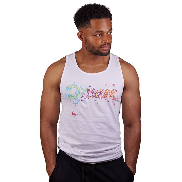 Canotta «Dream BIG» Bianca per la vendita all'ingrosso da parte di HeadQuarters Clothing
