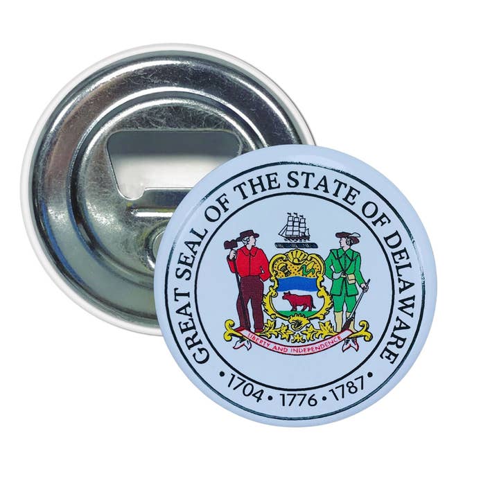 Bottle Opener - Magnet - State Seal Delaware - USA for wholesale by Worldwide Souvenirs