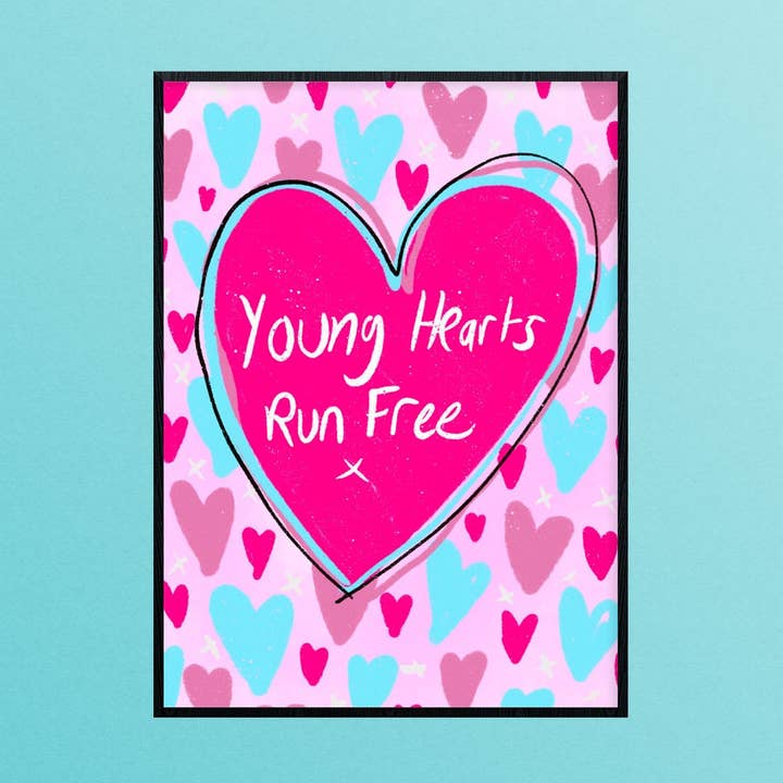 Young Hearts Run Free A4 Print for wholesale by Just Daydreaming