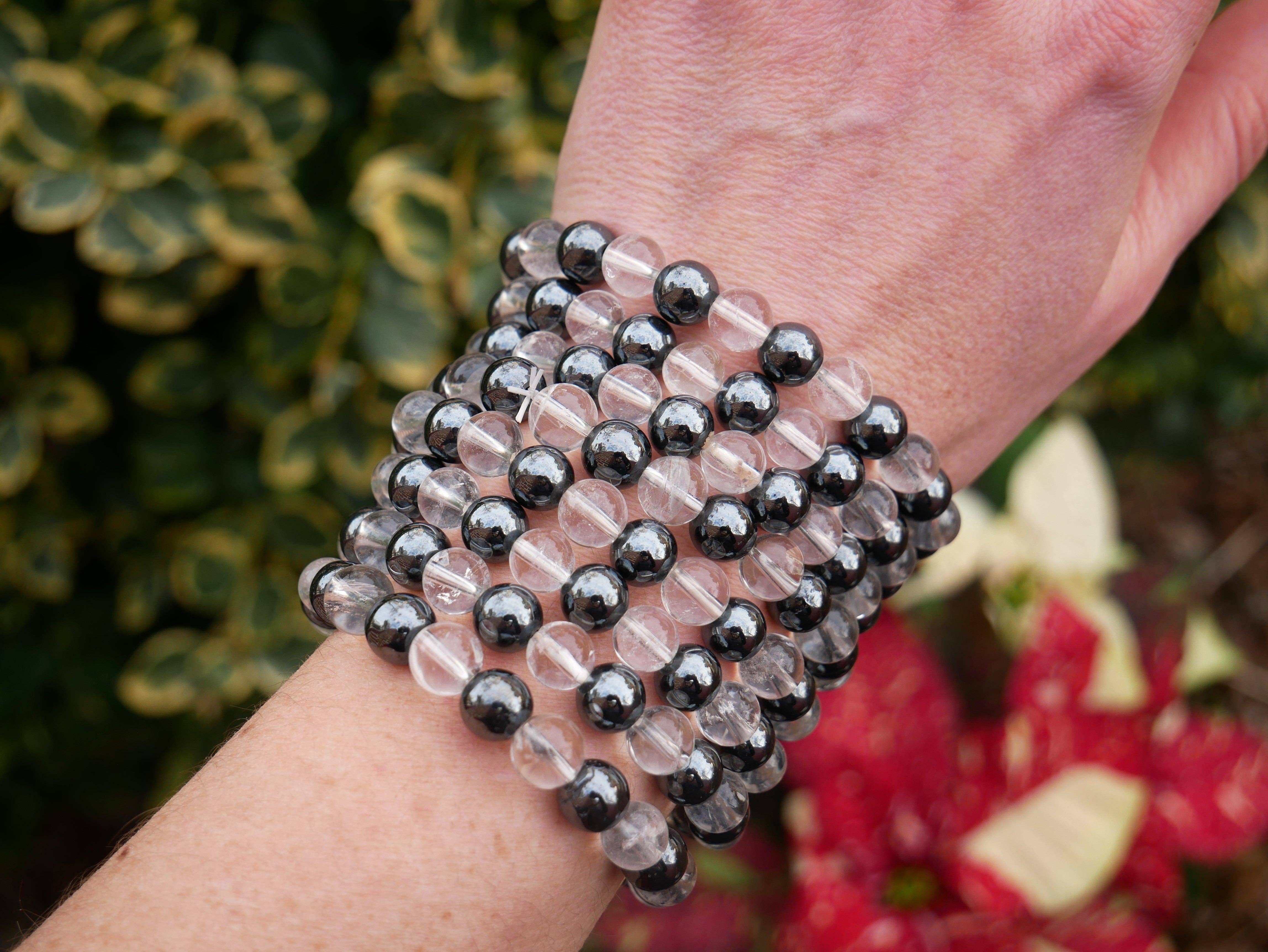 The Healing Sanctuary - Wholesale Beaded Bracelet - Hematite Quartz Mix Beaded Bracelet 8mm3