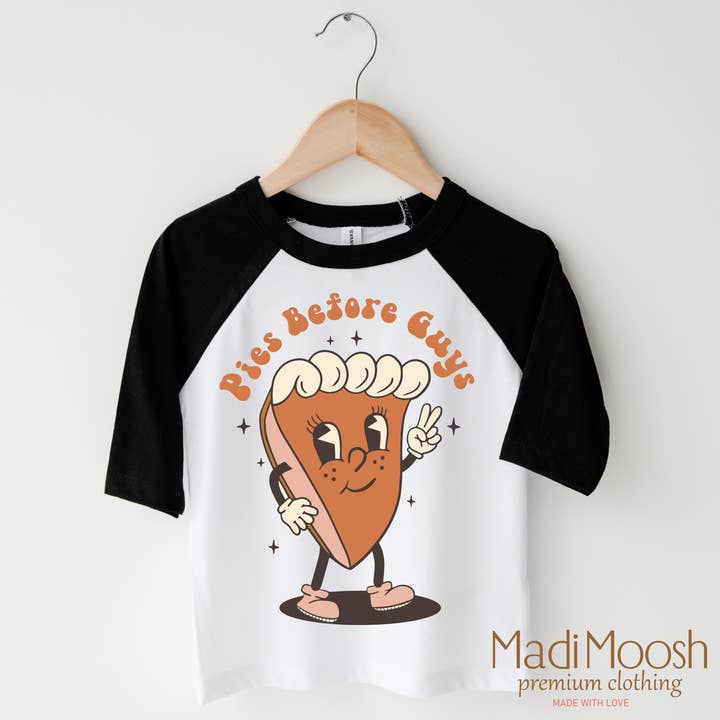 Madi Moosh - Vente T-shirt sérigraphié – enfant - Chemise de Thanksgiving Pies Before Guys - T-shirt Pumpkin Pie1