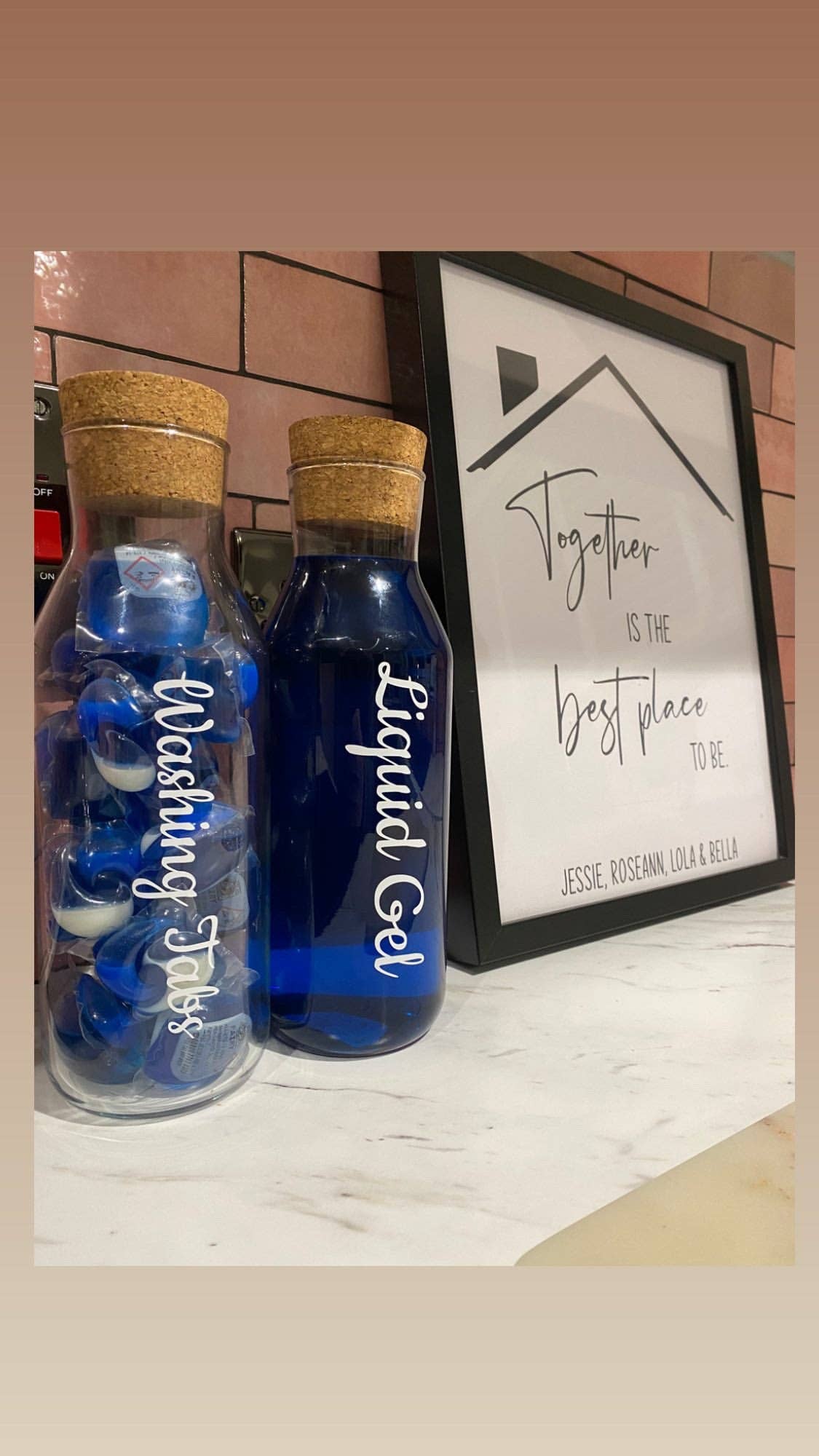 WinsterCreations™ – wholesale Jar – Personalised Custom Any Wording Clear Glass Cork Storage Laundry Jar Bottle Sticker Label For 1L Bottle (No Bottle Included)2