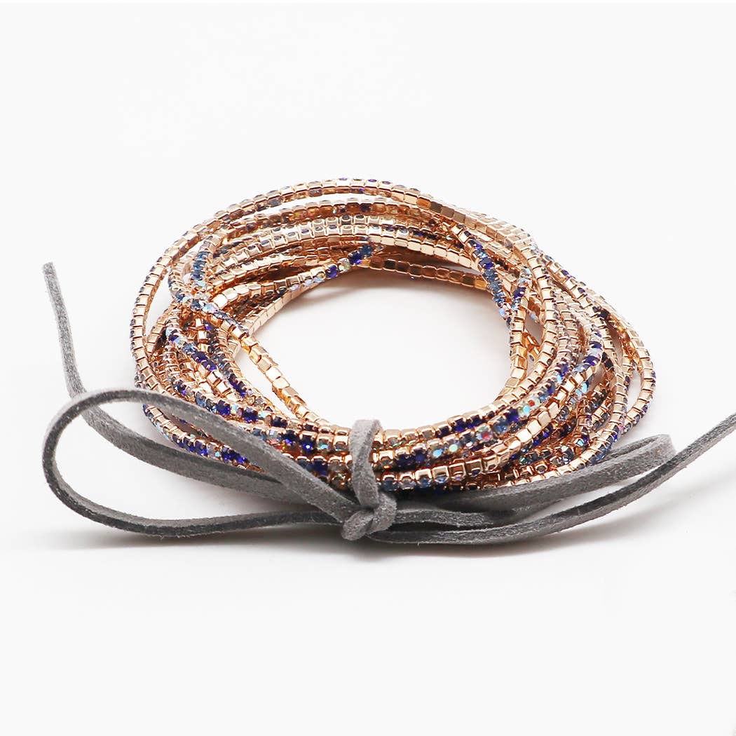 Fashion City – Conjunto de joias por atacado – Pulseiras de Pedra de Cristal Stretch Stretch de 12 Camadas 0