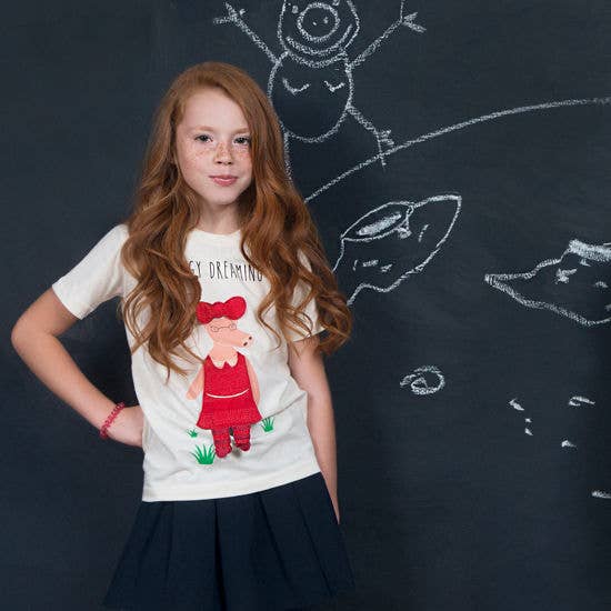 Pamboo - Venta al por mayor Camiseta - Niños - Camiseta divertida «Piggy Dreaming» para niños de 5 personajes