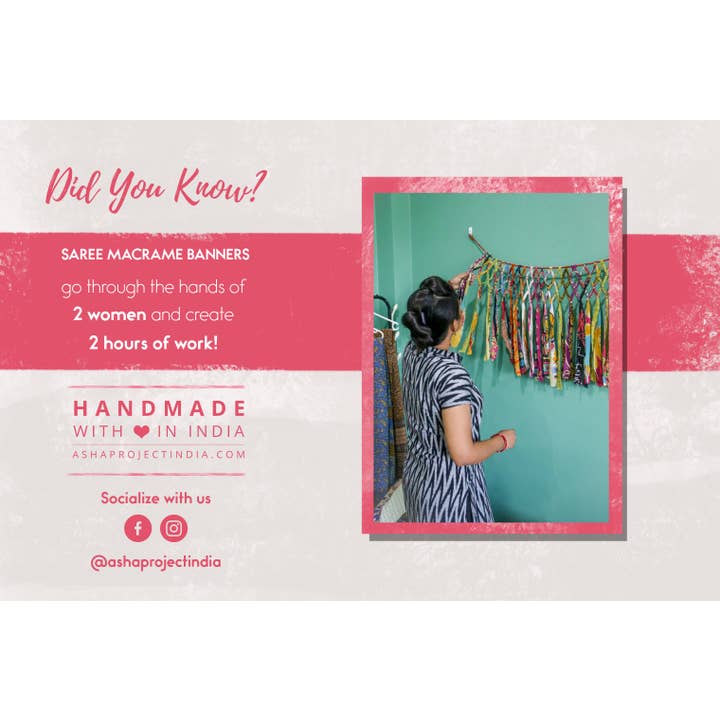 Asha Project - Wholesale Bunting/Garland - Saree Macrame Banner