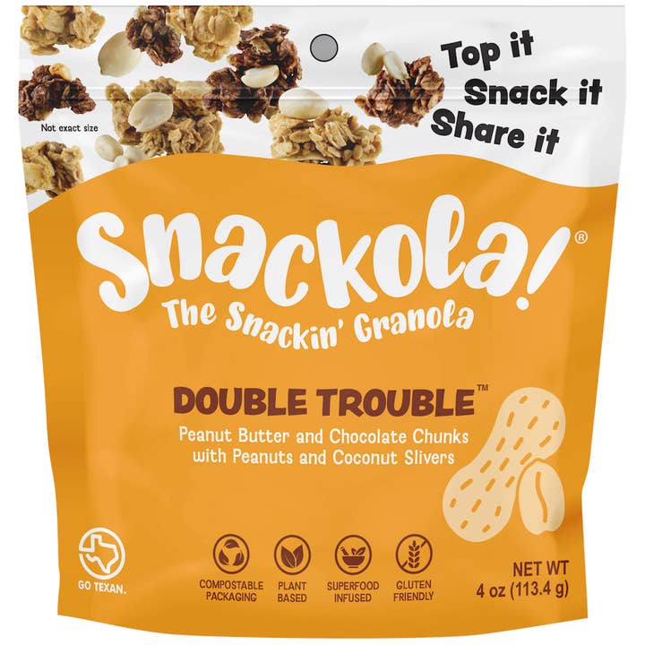 Snackola - Double Trouble Flavor - 4 oz Standup Pouch for wholesale by White Rock Granola