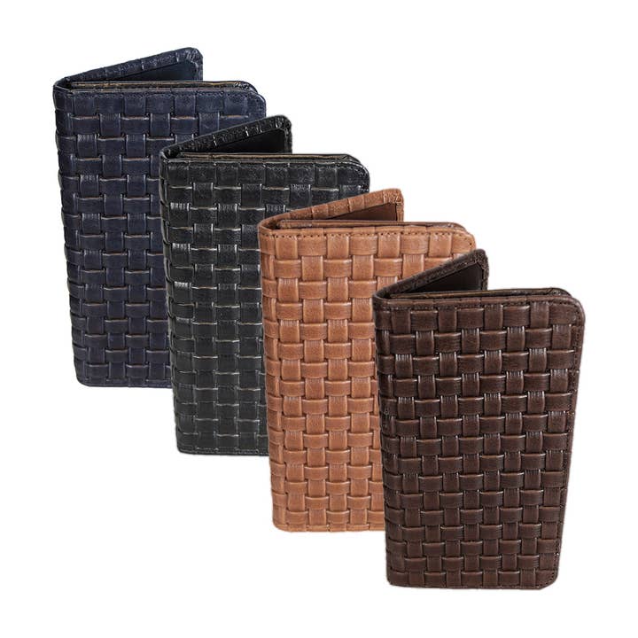 Leather Phone Case/Wallet - Braided Leather Print - 4 colors for wholesale by Arrigo