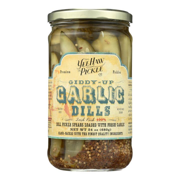 Yee-haw Pickle Dills Pickle - Giddy Up Garlic - Case Of 6 - 24 Oz. for wholesale by Ware Spark