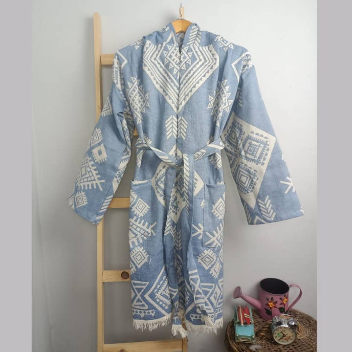 Kilim Badrock med huva - Blå för wholesale av DNZ Textiel B.V.