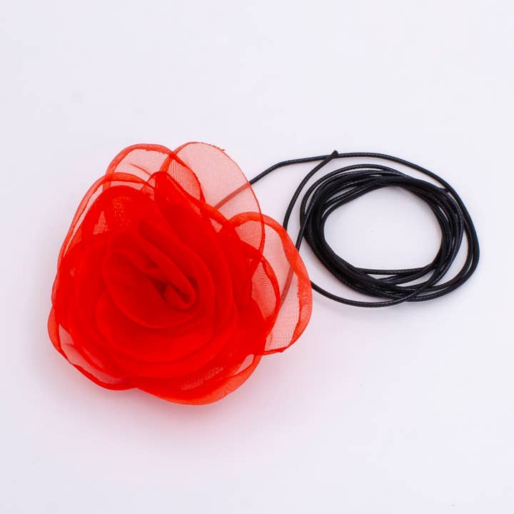 Aim Eternal – Engroshandel Choker/colliers – Klassisk Flower Choker Ribbon Halskæde String Wrap Stof Ros2