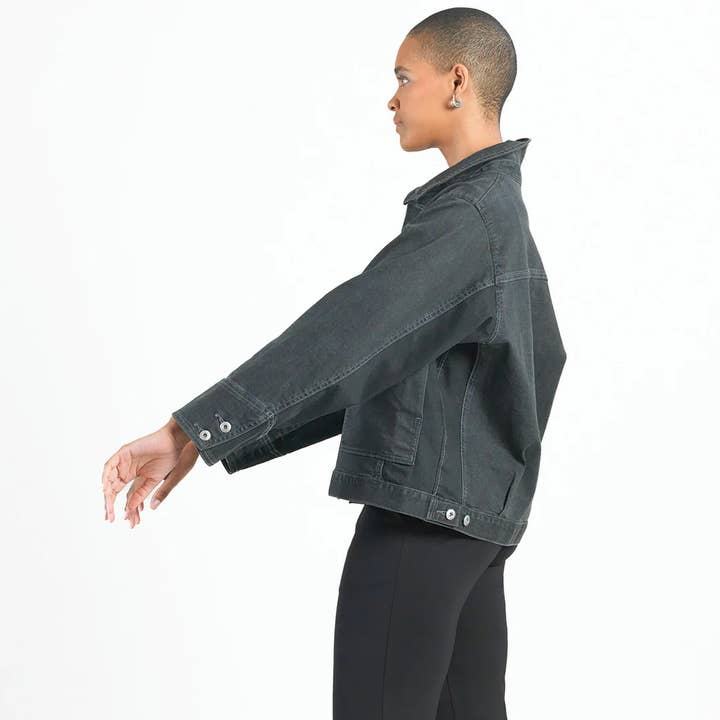 JK244DE - Denim Stretch - Button Closure Pocket Jacket for wholesale on Faire