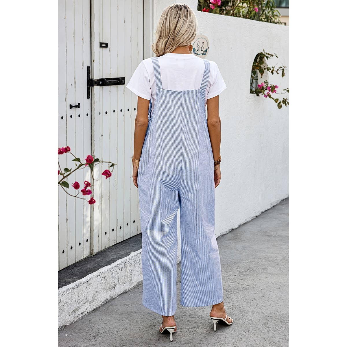 GREEN Solid Square Neck Button Trim Pockets Jumpsuit for wholesale on Faire19