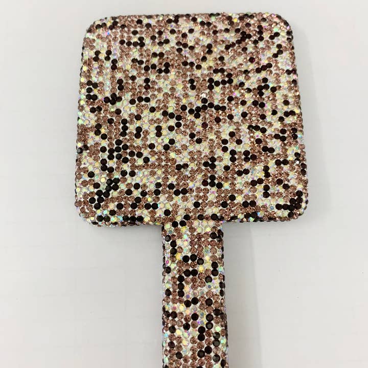 Ole - Wholesale Compact mirror - Square Ceramic Rhinestone Hand Mirror M043010