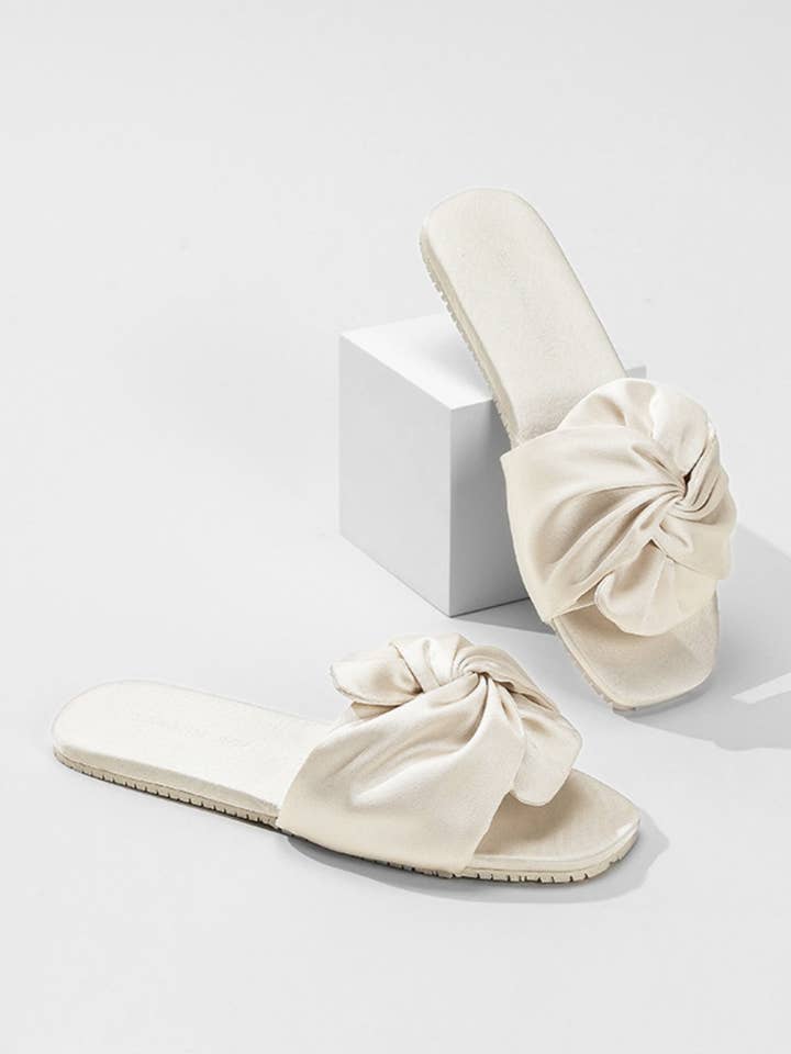 Ulivary - Wholesale Slippers - Women's - Luxury Silky Satin Bow Slippers for Home & Beach Style14