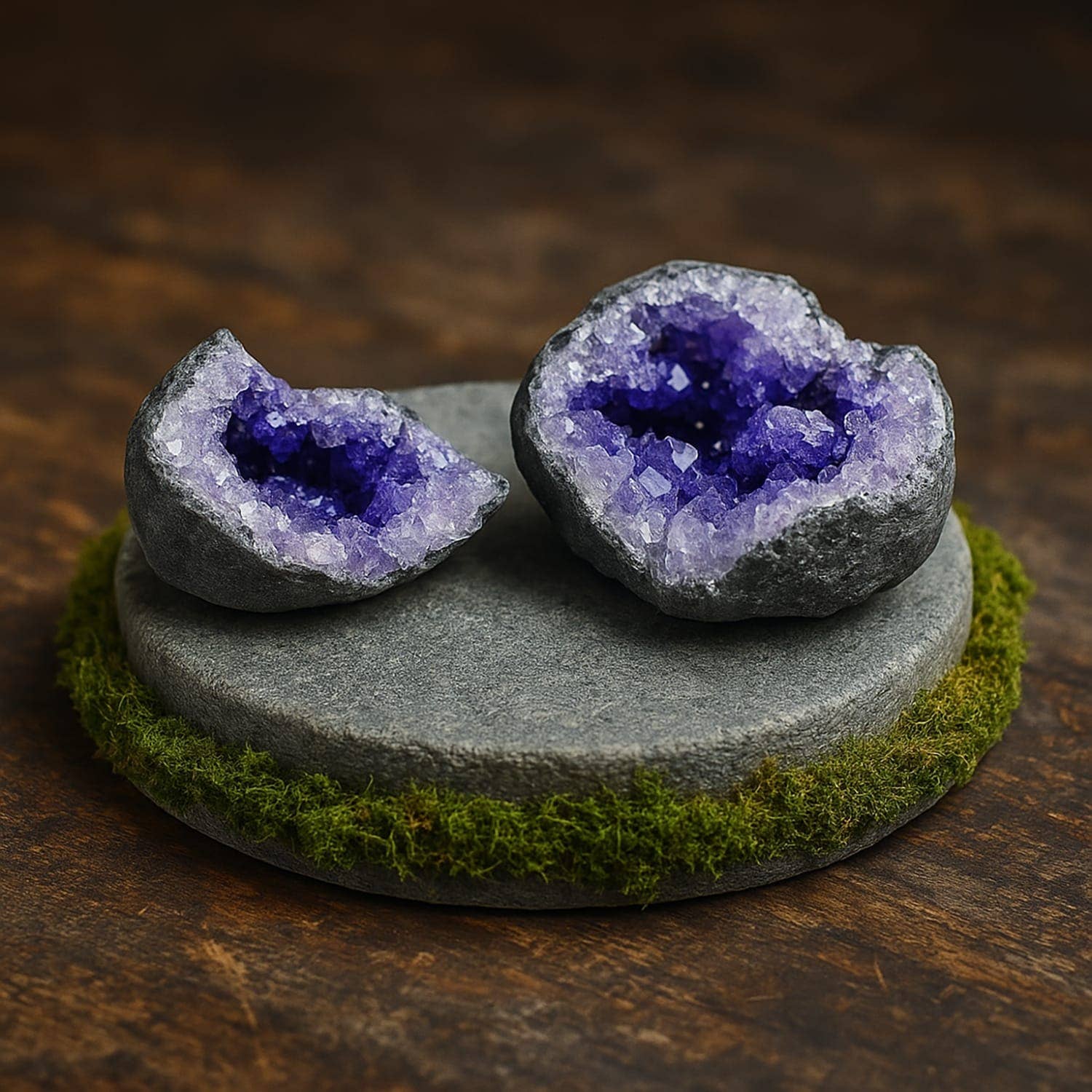 Etnico del Mondo - Wholesale Spiritual Stone/Crystal - Natural Geode Split-Purple Decorative Crystal #12