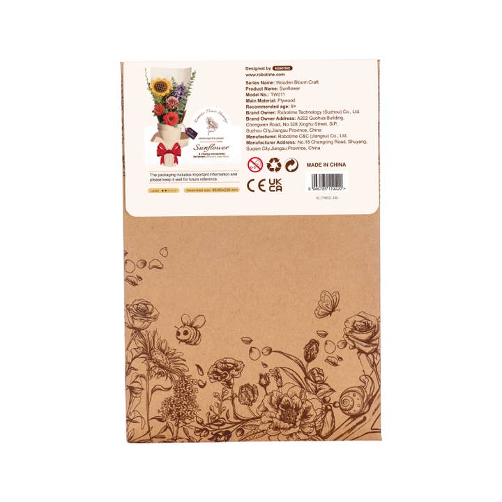 Robotime - Wholesale DIY Craft Kit - TW011 Sunflower Robotime Rowood DIY Wooden Flower 3D Puzzles