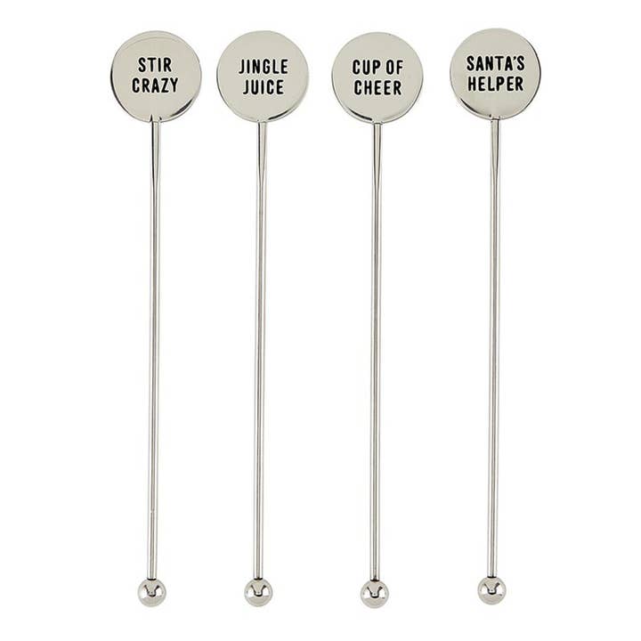 Face to Face Stir Sticks - Merry Mix - Set of 4 for wholesale by Santa Barbara Design Studio by Creative Brands
