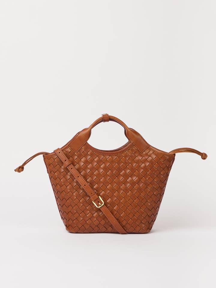 Mara Midi - Cuero Clásico Tejido en Cognac para venta al por mayor de O My Bag