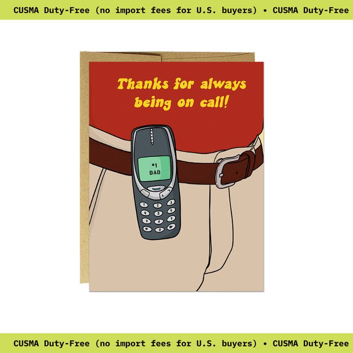 Party Mountain Paper co. – wholesale Father’s Day card – Dad On Call | Father's Day Card