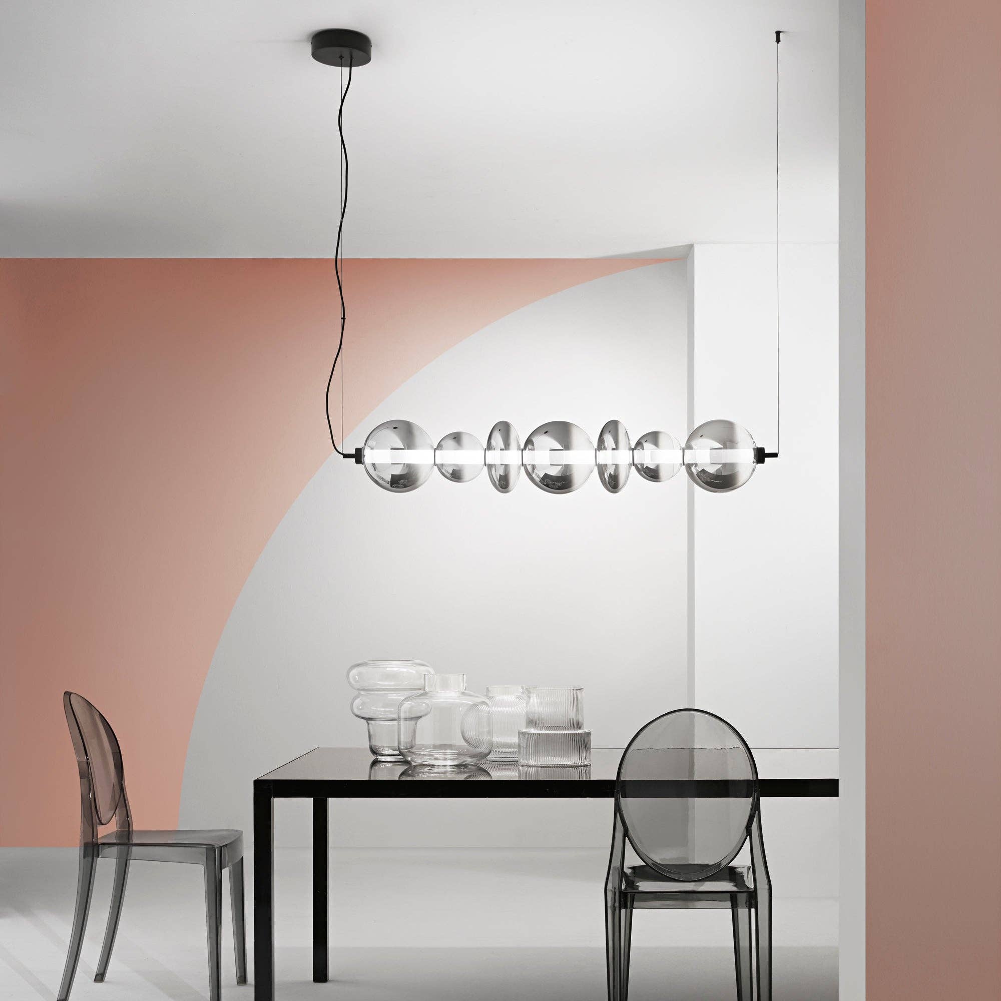 Gruppo F.T - Wholesale Chandelier/Hanging Light - KEMET LED suspension in metal with smoked glass diffusers4