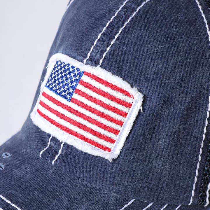 Fashion City - Wholesale Trucker Hat - Unisex - America USA Flag Mesh Snapback Baseball Cap3