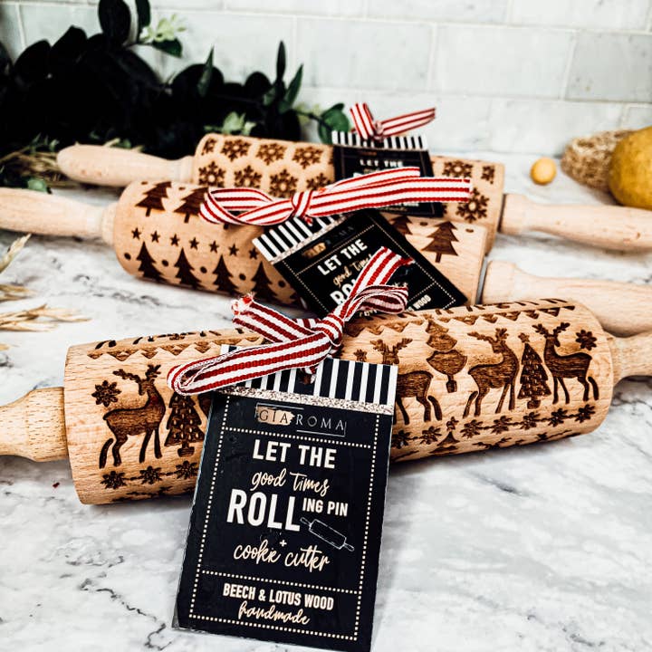 Gia Roma - Wholesale Kitchen Tool/Gadget - Wood Rolling Pins for Cookies & Baking Gift, Holiday Kitchen