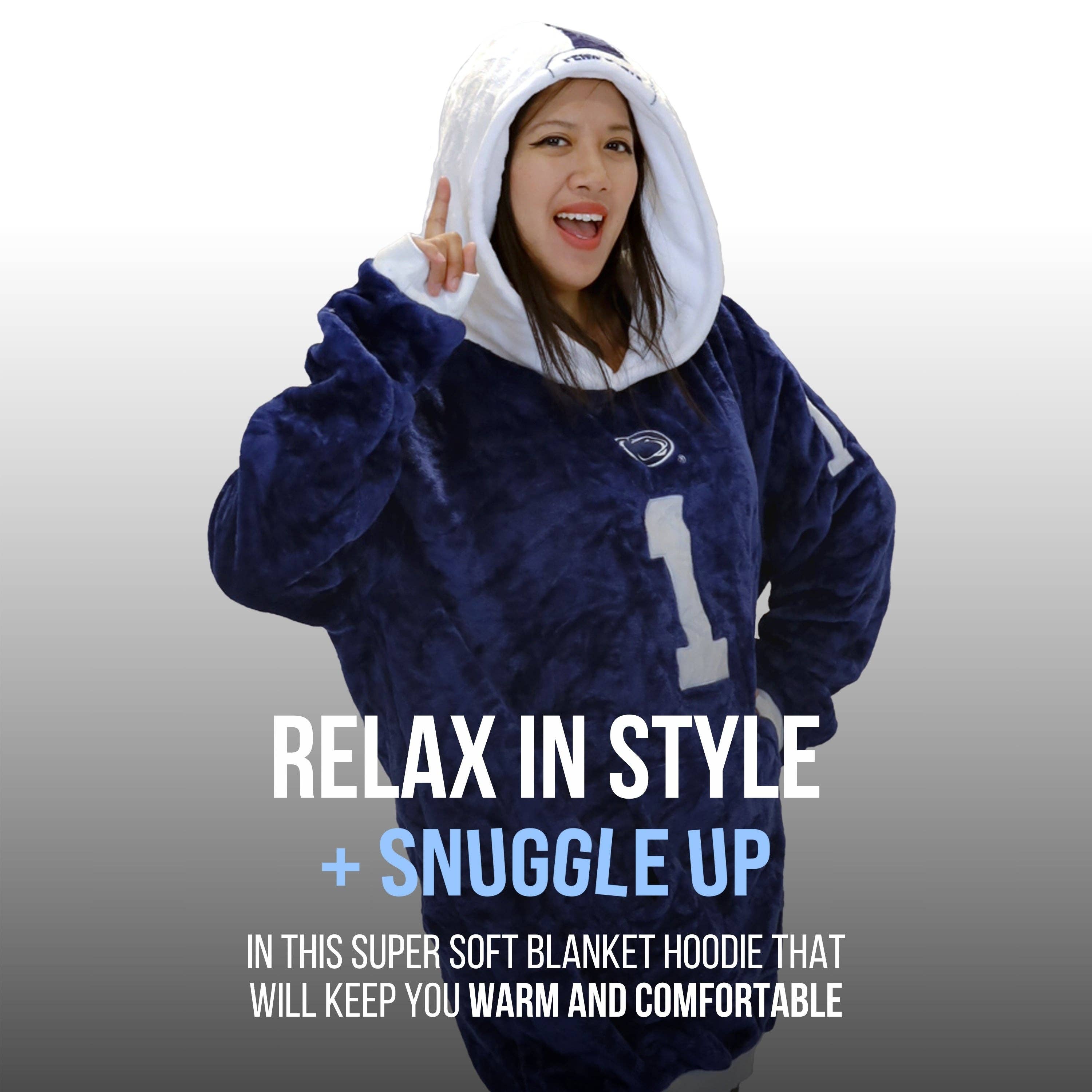 OrangeOnions - Wholesale Throw Blanket - Penn State University Helmet Blanket Hoodie & Pillow3