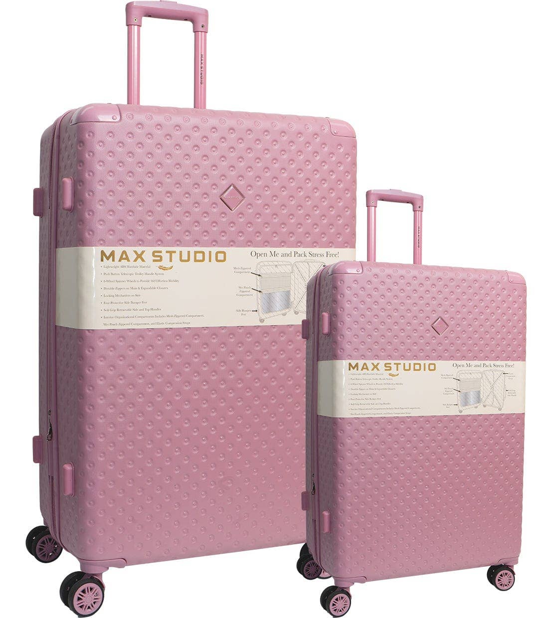 Magid - Wholesale Luggage - Max Studio Tonal Tufted ABS 2-Piece Hard-Sided Luggage Set54