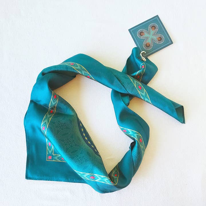 Deseta Design - Wholesale Scarf - Women's - Afro Medallion Ethiopian Inspired Silk Scarf