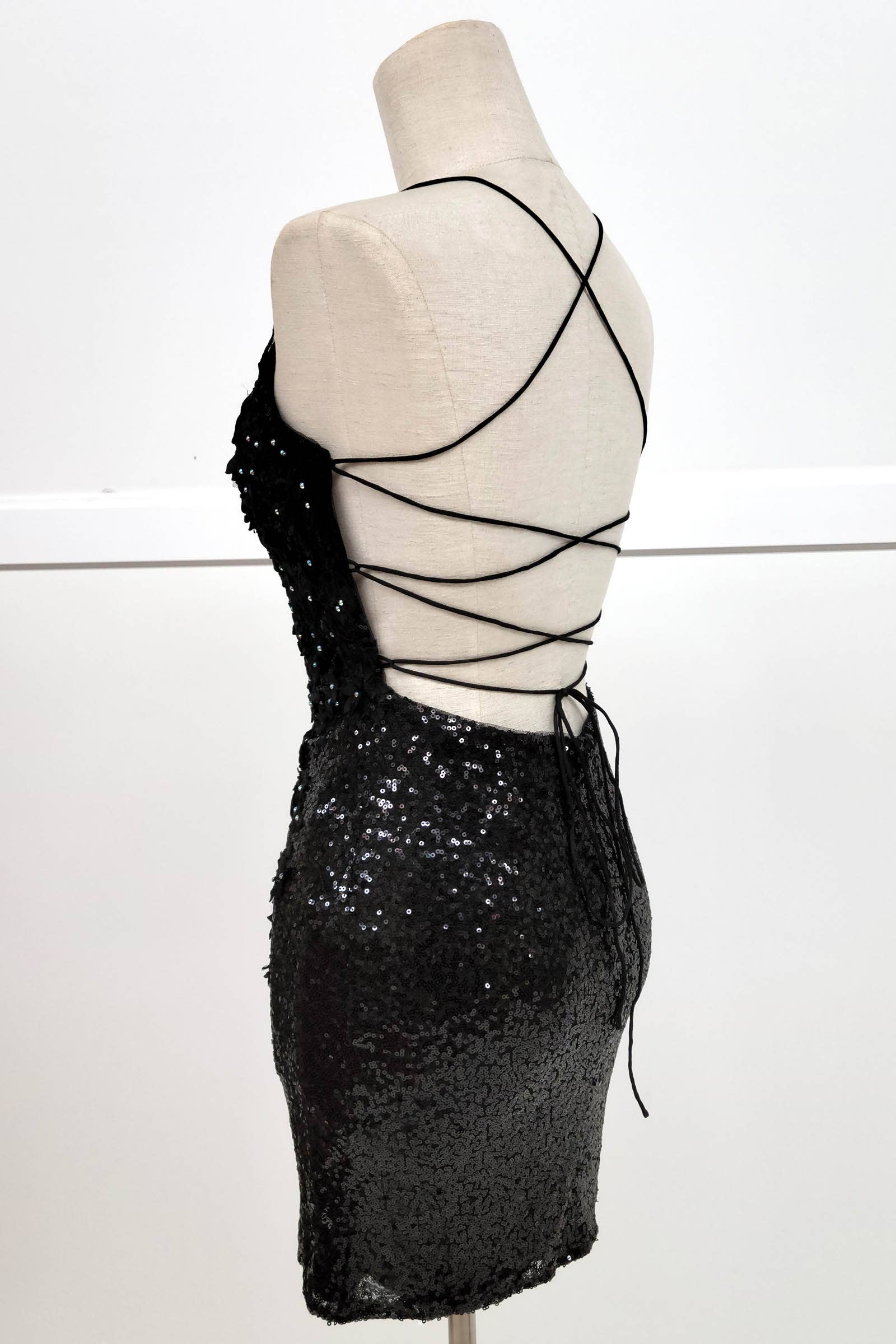 Chicas - Wholesale Jurk - Dames - Bodycon pailletten mini-jurk met bloemen en bandjes C80716