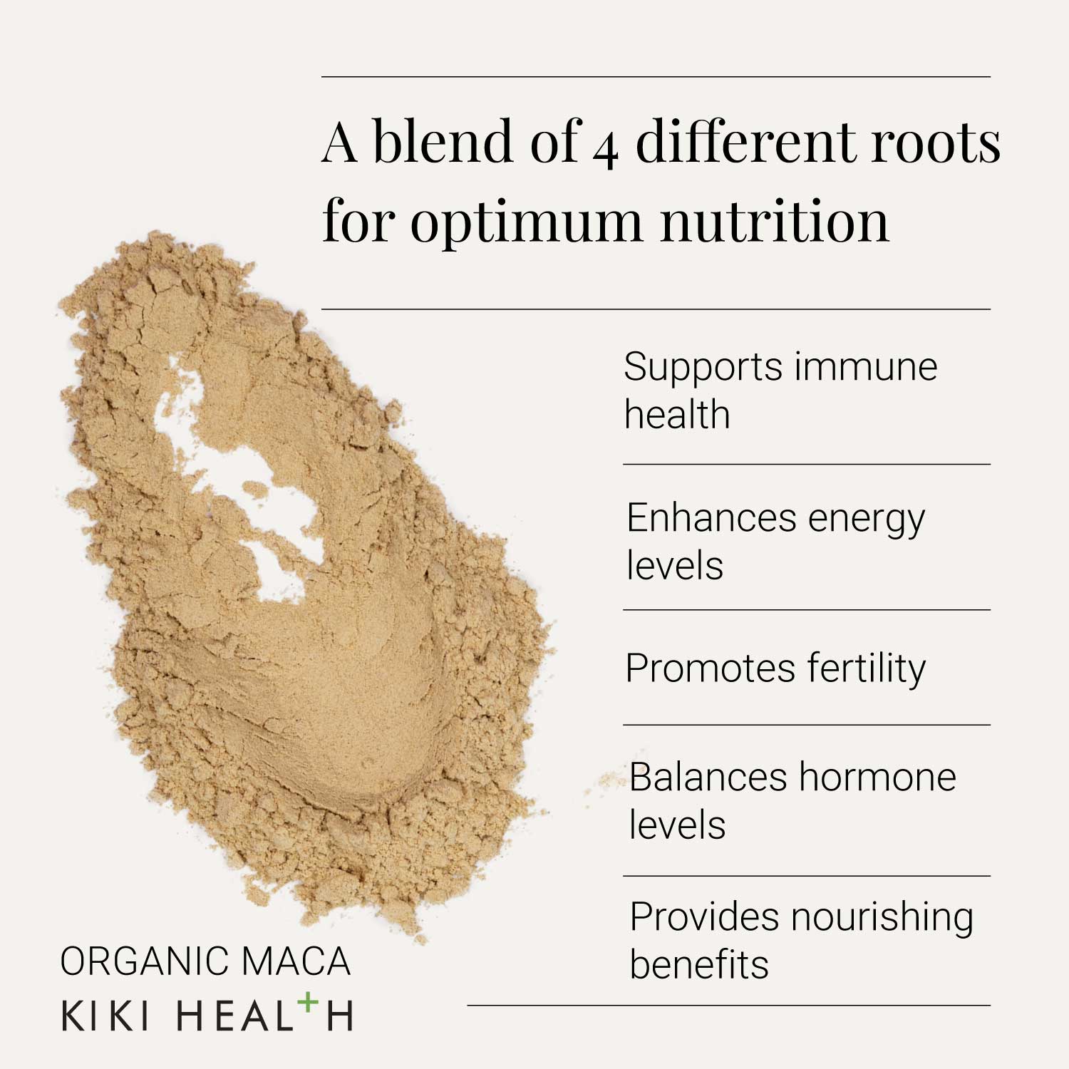 KIKI Heath – wholesale Protein/superfood powder – Organic Premium 4 Root Maca Powder 100g1