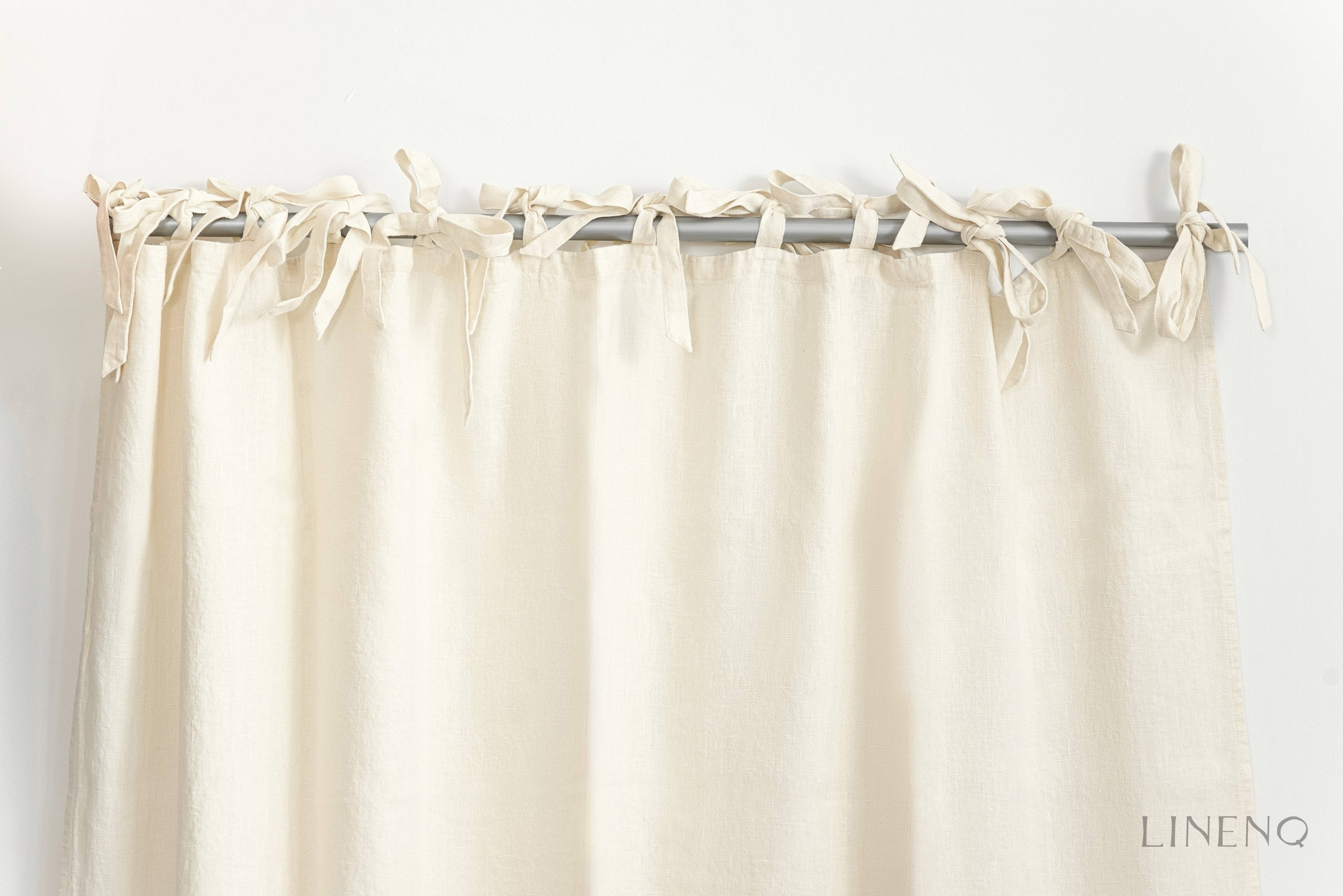 LinenQ - Wholesale Curtain - Tie top linen curtains with Blackout lining5