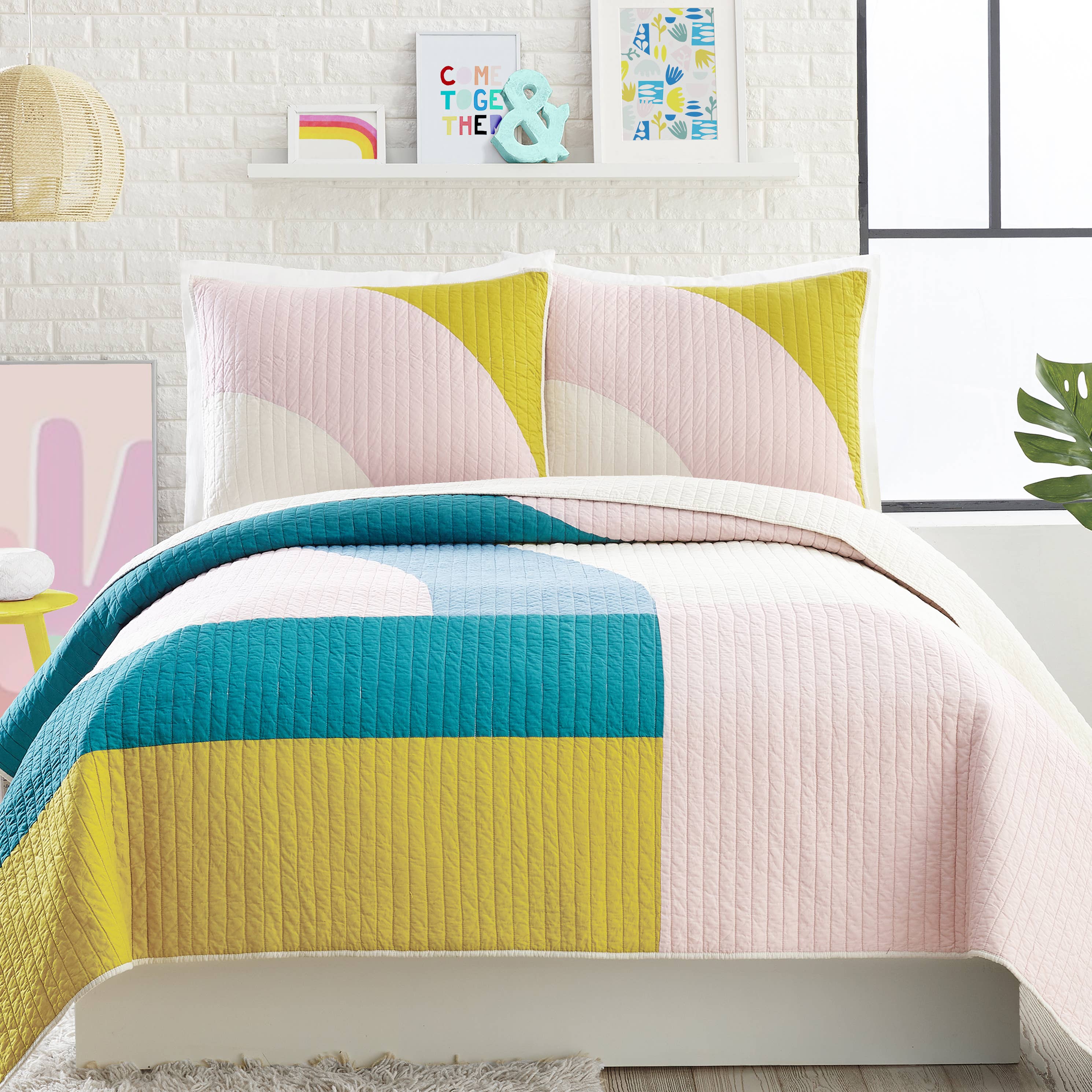 Peking Handicraft - Vente Parure de lit - Ensemble de courtepointe 3 pièces Modshapes - Esperluette1