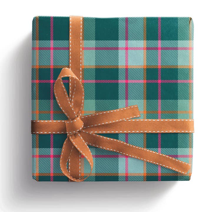 Tartan Wrapping Paper - Green Mix for wholesale by Ilana Ewing Designs
