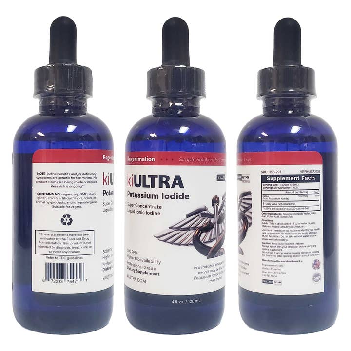 Power of Zeolite – Suplemento/vitamina oral por atacado – ki ULTRA 500ppm Concentrado Líquido de Iodeto de Potássio 4 fl oz