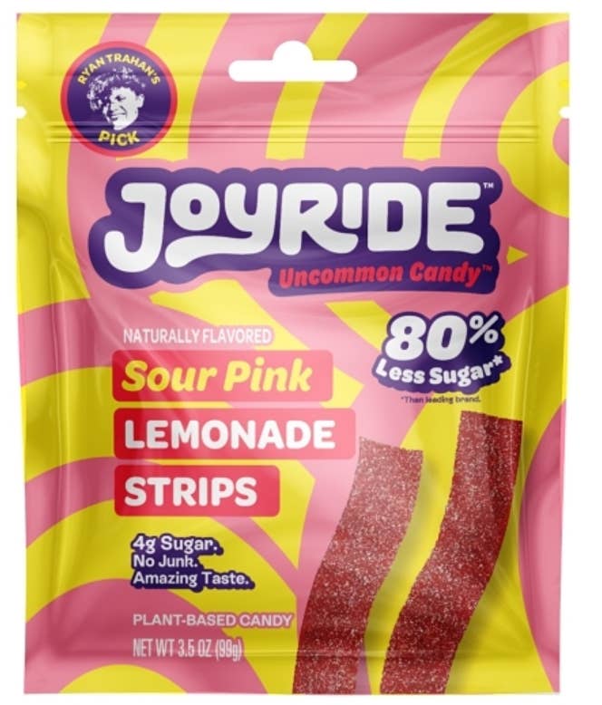 iSweet.ca - Wholesale Gummy - (S1-02) Joyride Sour Pink Lemonade Strips 3.5oz (99g) x 10