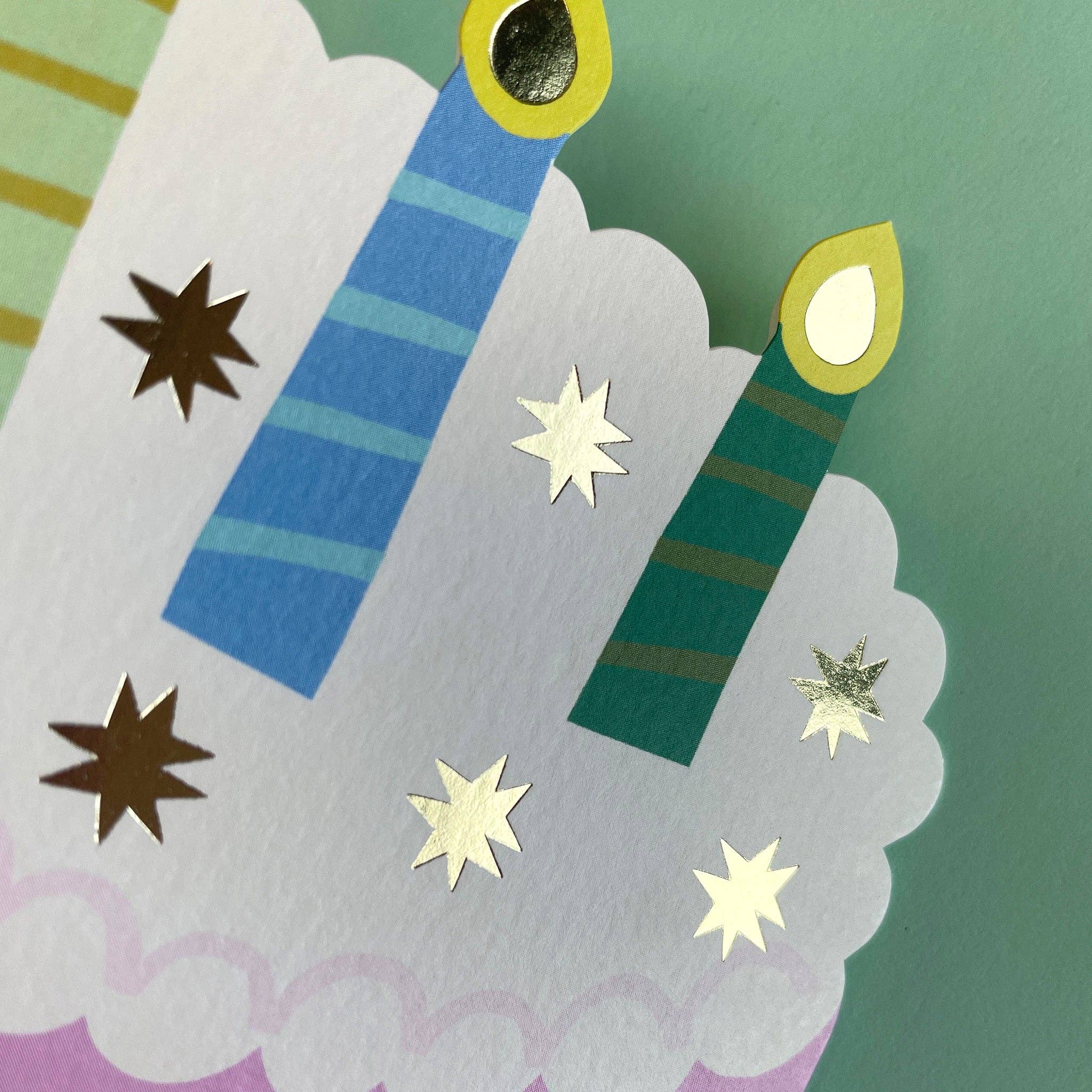 Raspberry Blossom – wholesale Birthday card – Happy Birthday Cake (BRS03)1