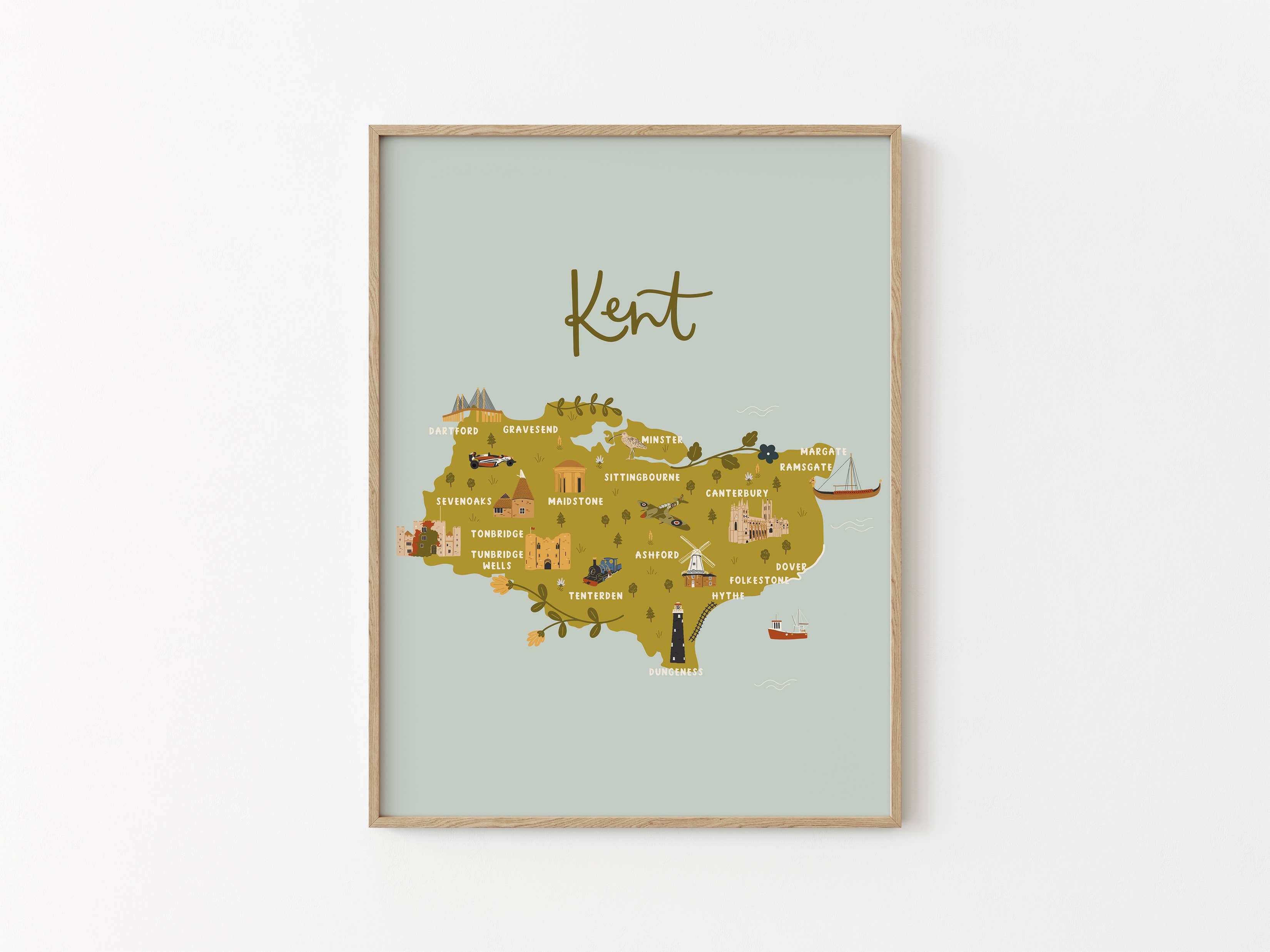 Abbie Imagine - Wholesale Art Print - Kent Map Print | Illustrated Kent Print5
