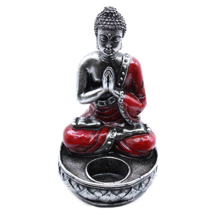 Ancient Wisdom - Wholesale Candle Holder - Buddha Candle Holder - Red - Medium