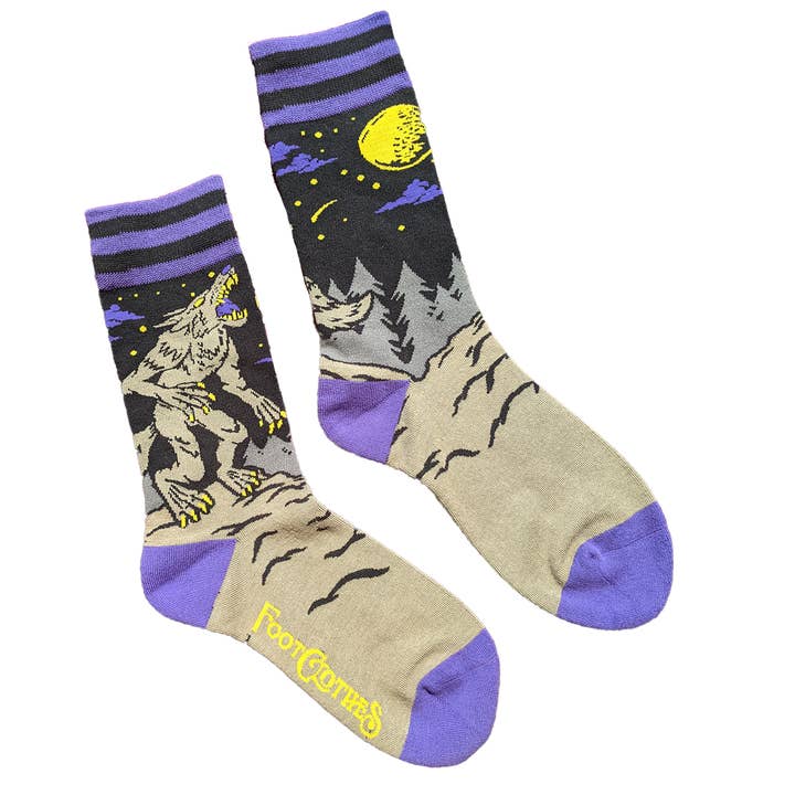Evil AF Werewolf Socks for wholesale by FootClothes LLC
